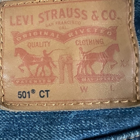 LEVI 501 SELVIDGE WHITE OAK REDLINE DENIM JEANS 24x32 - Picture 12 of 12